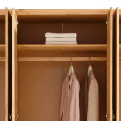 Sale Wohnen 6-türiger Massiver Kleiderschrank mit 3 Schubladen - Inhusa
