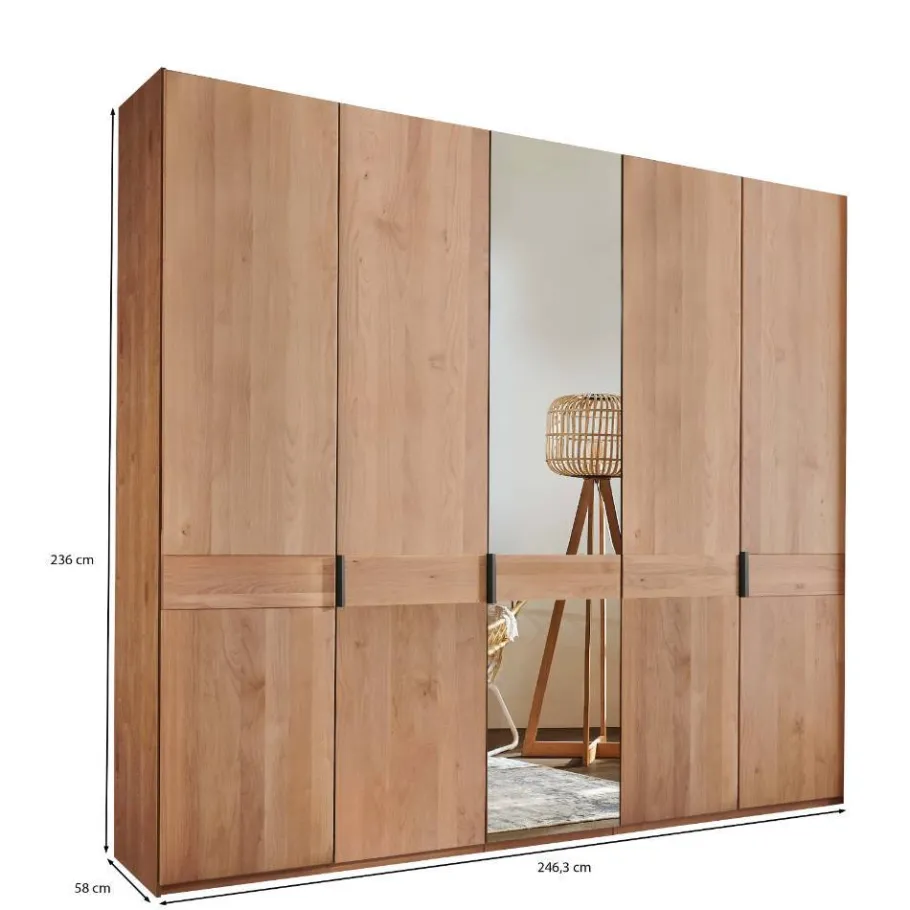 Sale Wohnen 5-türiger Schlafzimmer-Kleiderschrank teilmassiv - Murray