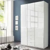 New Wohnen 3-türiger Schlafzimmerschrank in Weiß Glasfront - Rocca