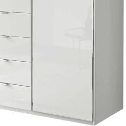 New Wohnen 3-türiger Schlafzimmerschrank in Weiß Glasfront - Rocca