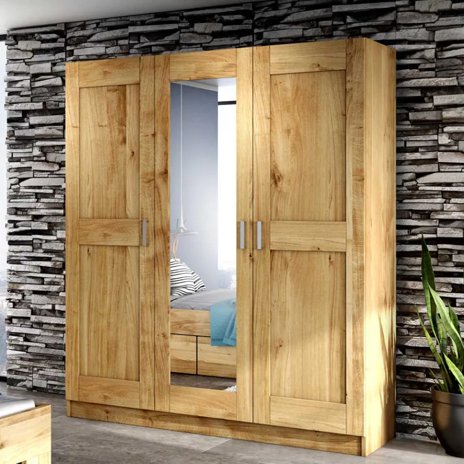 New Wohnen 3-türiger Schlafzimmer-Schrank mit Spiegel - Rirua