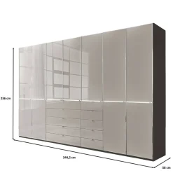 Clearance Wohnen 7-türiger Schlafzimmer-Schrank zweifarbig - Korcula
