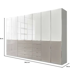 New Wohnen 7-türiger Schlafzimmerschrank zweifarbig - Pascan