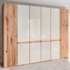 Clearance Wohnen 6-türiger Schlafzimmerschrank in Kernbuche & Beige - Krofun