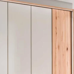 Clearance Wohnen 6-türiger Schlafzimmerschrank in Kernbuche & Beige - Krofun