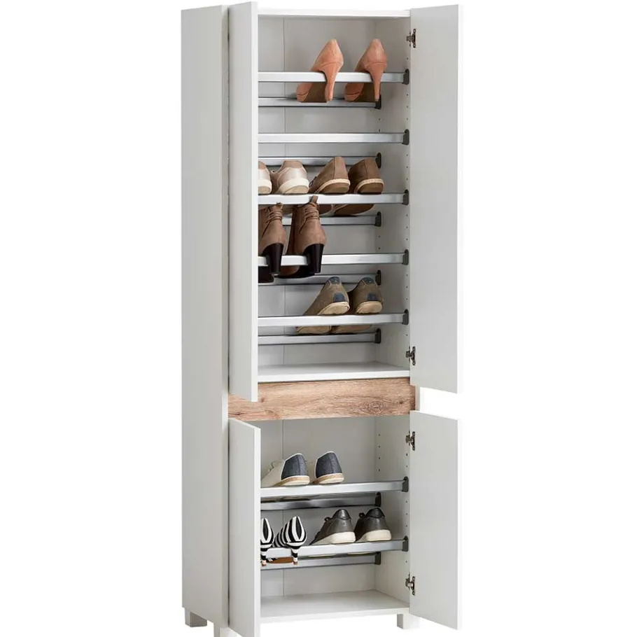 Hot Wohnen 4-türiger Schrank für Schuhe in Weiß - Etravia