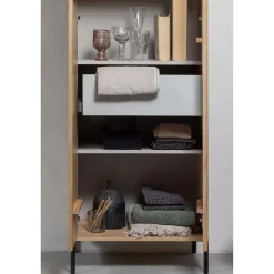 Best Wohnen 2-türiger Schrank in Eiche & Schwarz - Banyo