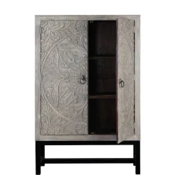 Wohnen 2-türiger Schrank in Grey Wash Holz - Liberatos