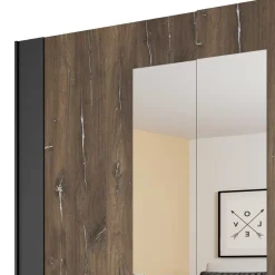 Outlet Wohnen 2-türiger Schwebetürenschrank mit Spiegel - 200x213x64 - Rose
