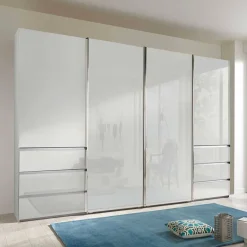 Online Wohnen 4-türiger Schwebetürenschrank in Weiß - Highlamp