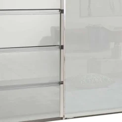 Online Wohnen 4-türiger Schwebetürenschrank in Weiß - Highlamp