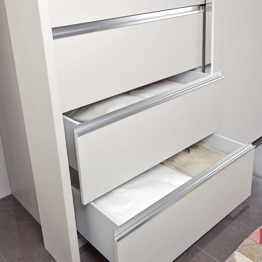Online Wohnen 4-türiger Schwebetürenschrank in Weiß - Highlamp