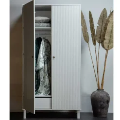 Sale Wohnen 2-türiger Skandi Kleiderschrank in Grau - Huvina