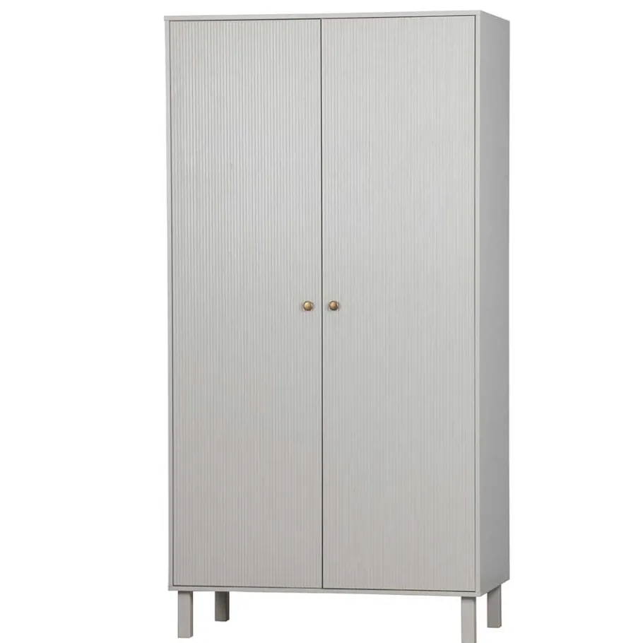 Sale Wohnen 2-türiger Skandi Kleiderschrank in Grau - Huvina