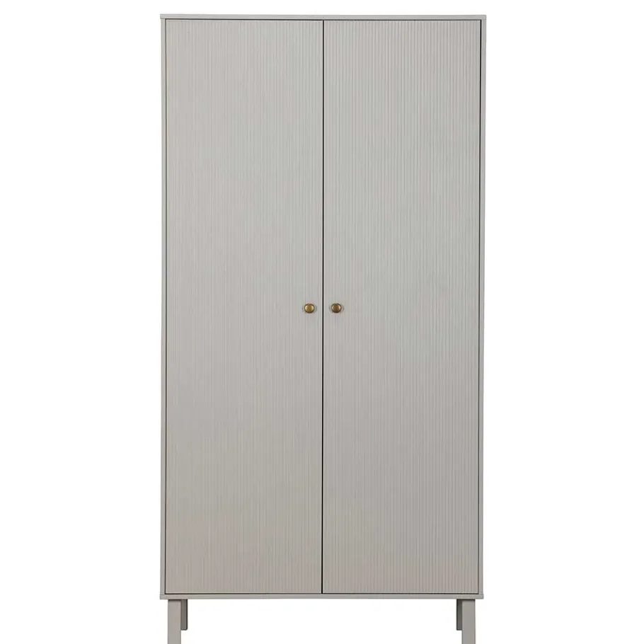 Sale Wohnen 2-türiger Skandi Kleiderschrank in Grau - Huvina