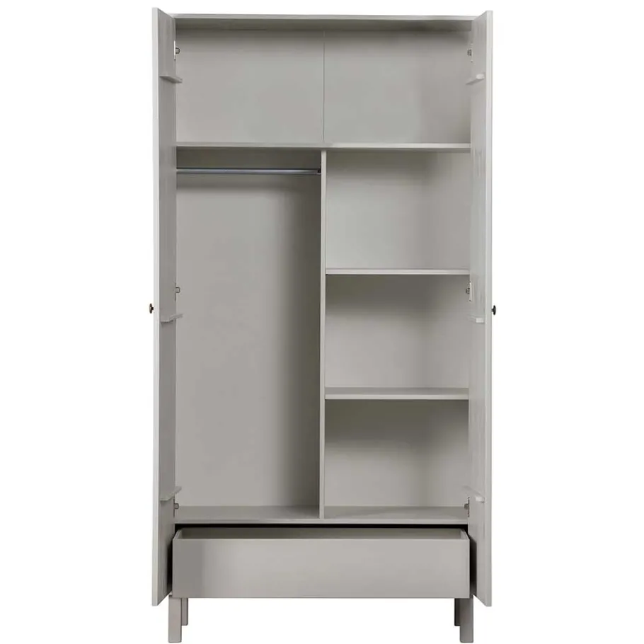 Sale Wohnen 2-türiger Skandi Kleiderschrank in Grau - Huvina