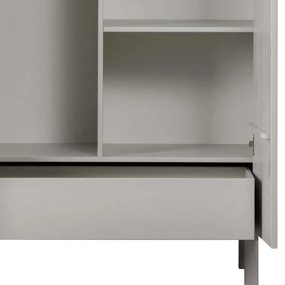 Sale Wohnen 2-türiger Skandi Kleiderschrank in Grau - Huvina
