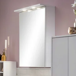 Outlet Wohnen 1-türiger Spiegelschrank fürs Bad in Weiß - Nuszaleva
