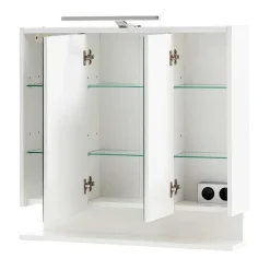 Outlet Wohnen 3-türiger Spiegelschrank mit Ablage - Asinaras