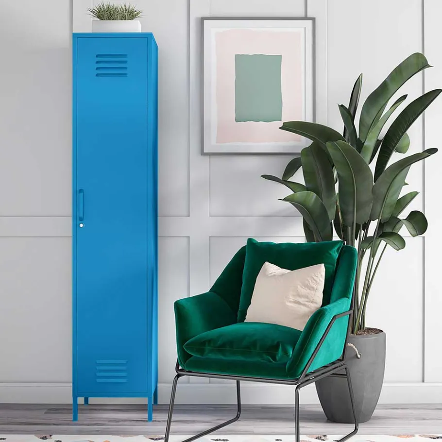 New Wohnen 1-türiger Spindschrank in Blau - Datinel