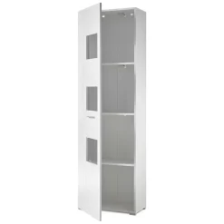 New Wohnen 1-türiger Vitrinenschrank in Weiß Hochglanz - Timmona