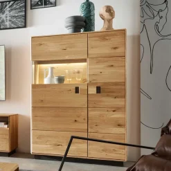 Wohnen 2-türiger Wohnzimmerschrank mit LED Beleuchtung - Xeddos