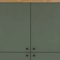 Best Wohnen 4-türiges Highboard in Graugrün und Wildeiche - Oliva