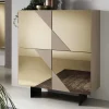 New Wohnen 4-türiges Highboard mit Spiegelglas in Bronze - Razepta