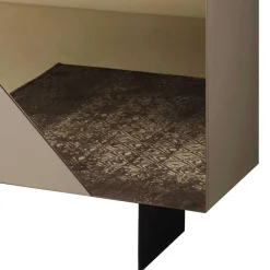New Wohnen 4-türiges Highboard mit Spiegelglas in Bronze - Razepta