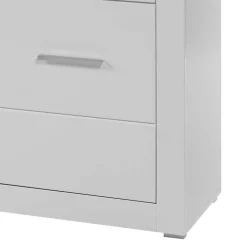 Discount Wohnen 3-türiges Sideboard in Hochglanz Weiß & Glas Yulis mit 2 Schubladen