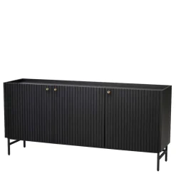 Best Wohnen 3-türiges Sideboard in Schwarz - Hemorian