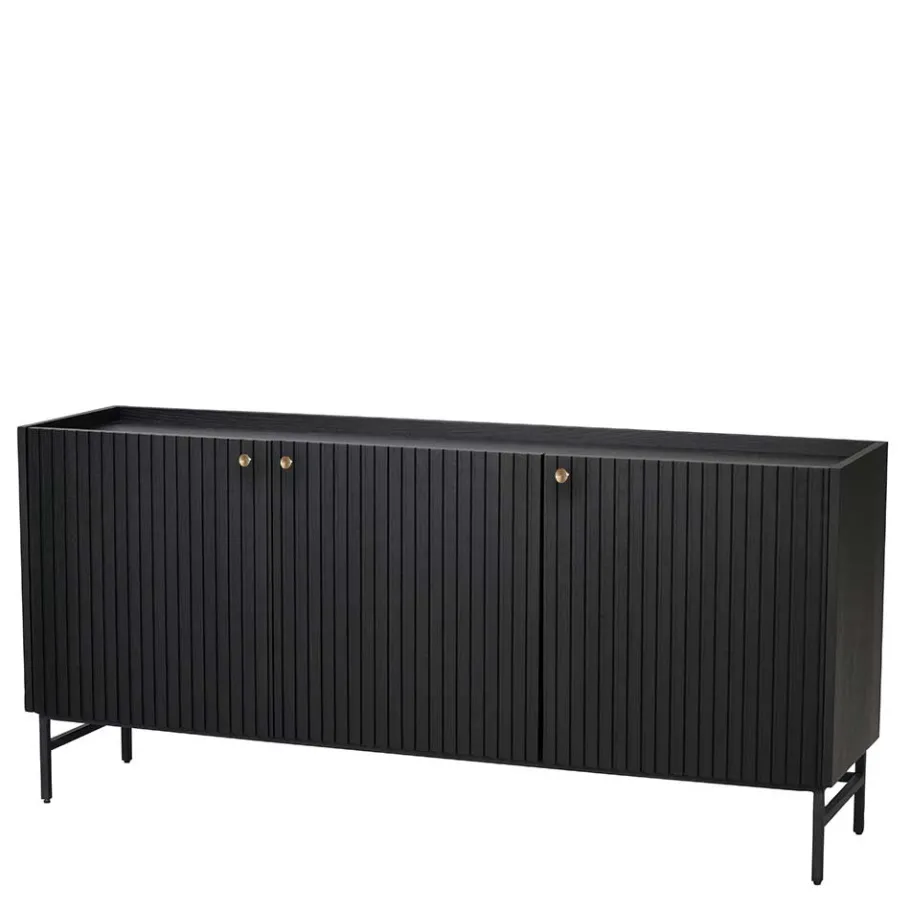 Best Wohnen 3-türiges Sideboard in Schwarz - Hemorian