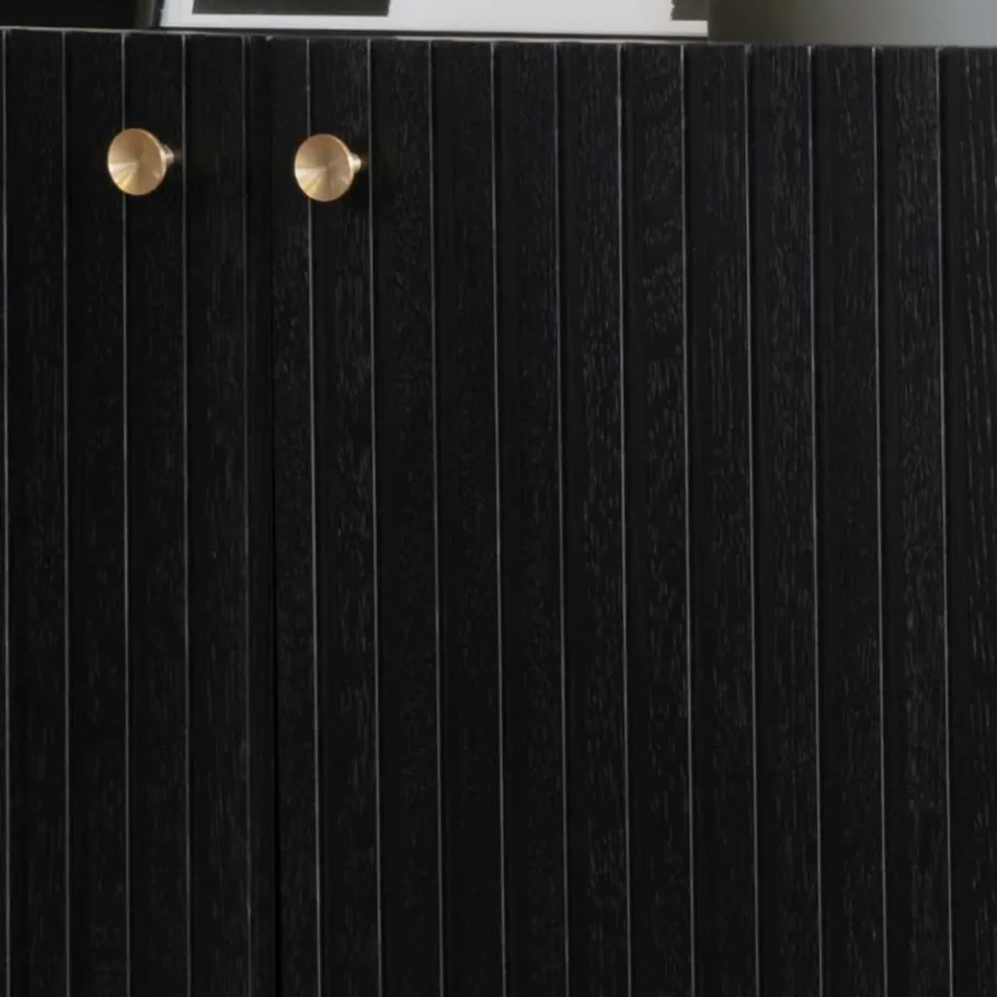 Best Wohnen 3-türiges Sideboard in Schwarz - Hemorian