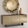 New Wohnen 3-türiges Sideboard mit Spiegel Front Bronze - Imarena