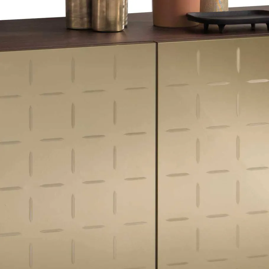 New Wohnen 3-türiges Sideboard mit Spiegel Front Bronze - Imarena