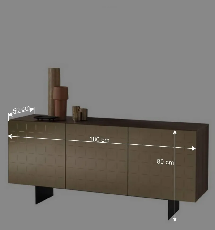 New Wohnen 3-türiges Sideboard mit Spiegel Front Bronze - Imarena