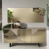 Online Wohnen 3-türiges Sideboard mit Spiegelglas in Bronze - Razepta