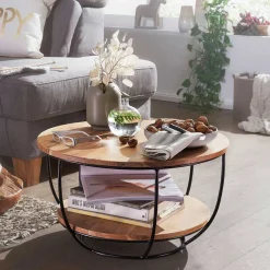Outlet Wohnen Trommelform Couchtisch mit offenem Gestell - Mojito