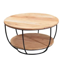 Outlet Wohnen Trommelform Couchtisch mit offenem Gestell - Mojito