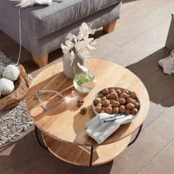 Outlet Wohnen Trommelform Couchtisch mit offenem Gestell - Mojito