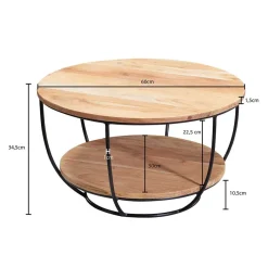 Outlet Wohnen Trommelform Couchtisch mit offenem Gestell - Mojito