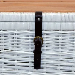 Hot Wohnen Truhe Wohnzimmertisch aus Rattan Weiß - Jacopo
