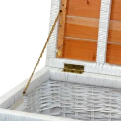 Hot Wohnen Truhe Wohnzimmertisch aus Rattan Weiß - Jacopo