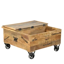 Outlet Wohnen Truhen-Couchtisch Indri aus Mango Massivholz