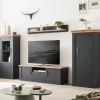 Best Wohnen TV Anbauwand in Anthrazit & Wildeiche - Lionel (vierteilig)