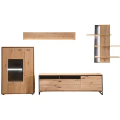 New Wohnen TV Anbauwand in Eicheoptik - Nikdus (vierteilig)