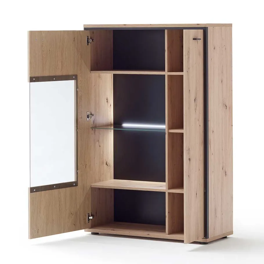New Wohnen TV Anbauwand in Eicheoptik - Nikdus (vierteilig)