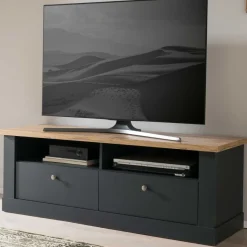 Discount Wohnen TV Bank mit zwei Schubladen & Fächern - Lionel