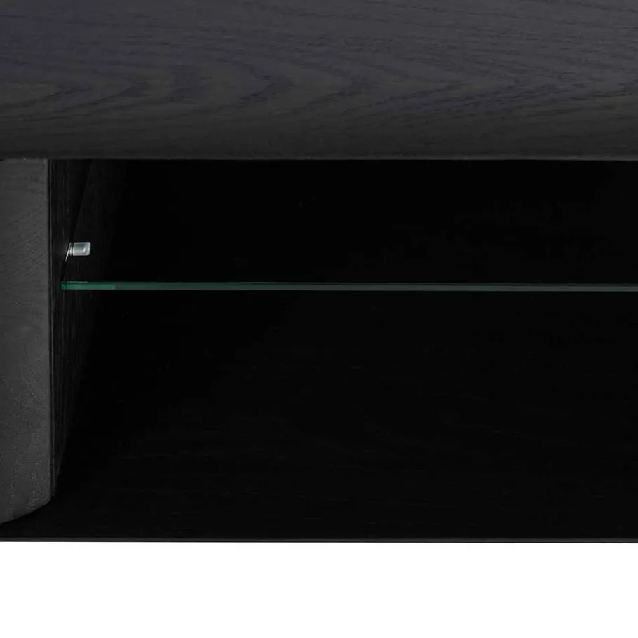 Wohnen TV Board aus Eiche geschliffen & Schwarz geölt - Asnes