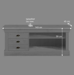 Hot Wohnen TV Board Satumare aus Kiefer teilmassiv